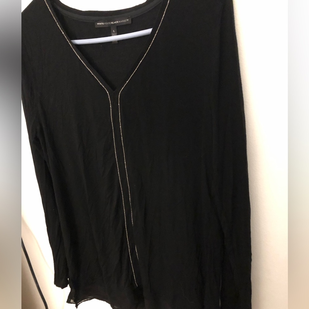White House Black Market long sleeve sheer shirt
